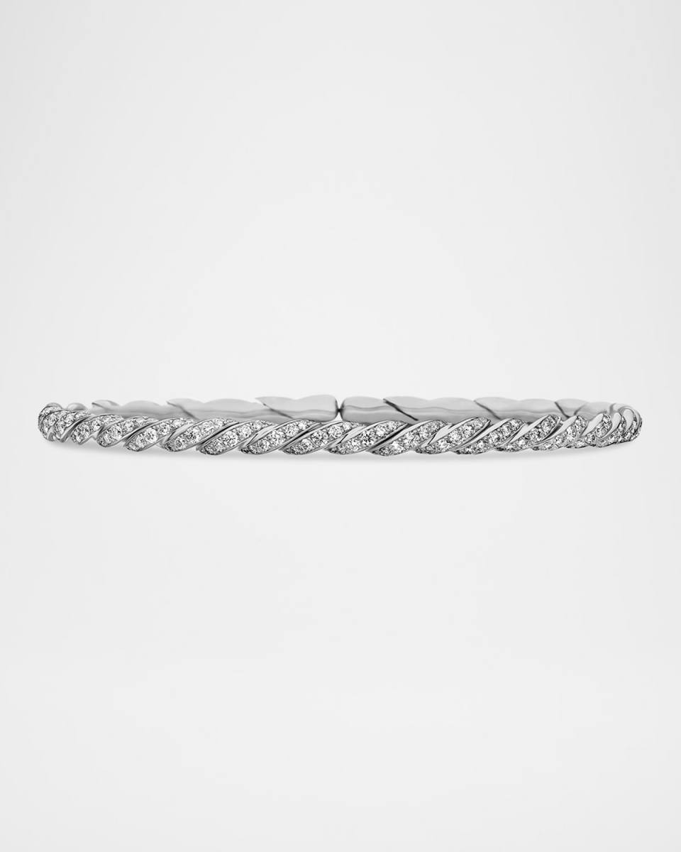3.4mm Paveflex 18K White Gold Bracelet with Diamonds